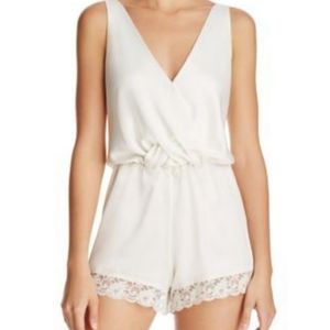 Flora Nikrooz Faith Charmeuse Romper in Ivory Size M